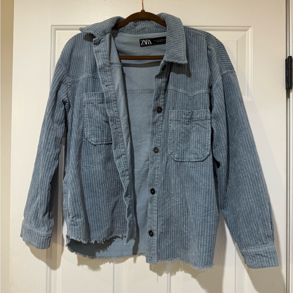 Zara Denim Blue Corduroy Jacket